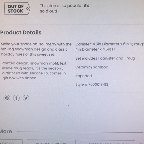 Magenta 2pc Snowman ⛄️ Mug and Canister gift set New - Picture 3 of 3